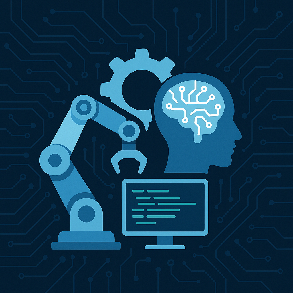 Abstract automation and artificial intelligence illustration.